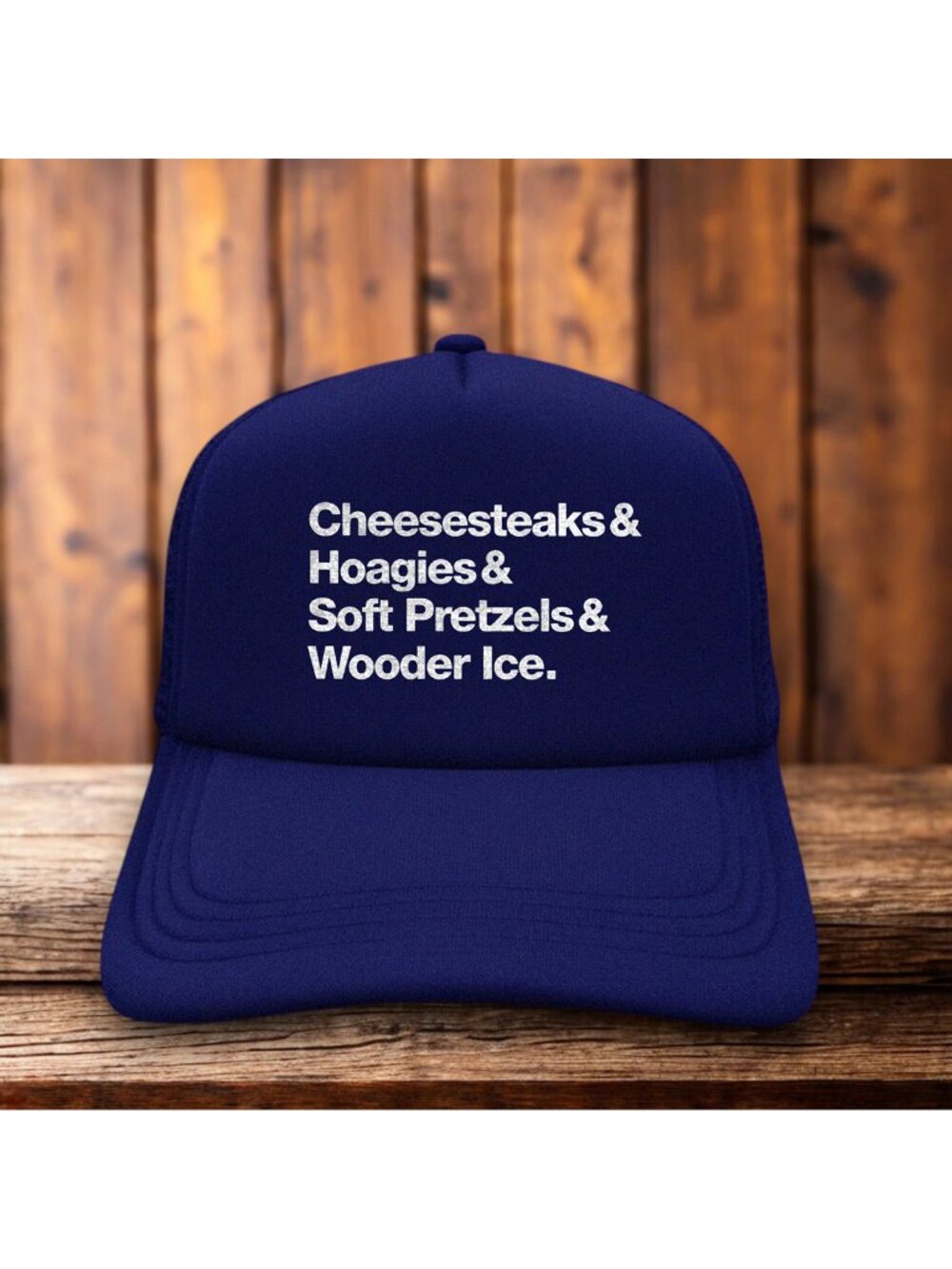 Philly Cheesesteaks Hoagies Soft Pretzels Water Ice Parody Mens Trucker Hat